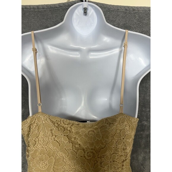 NSR Beige Lace Crochet Trim Midi Dress L - Picture 12 of 16